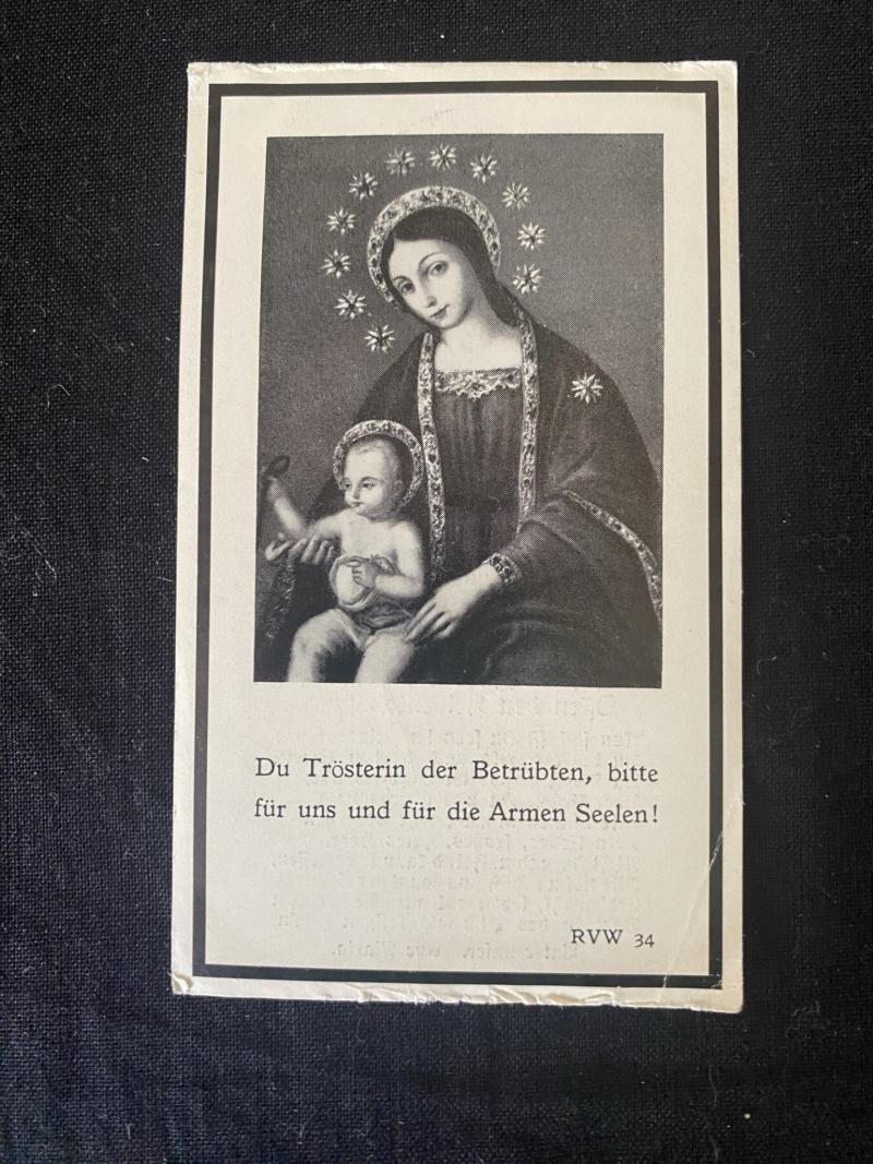 (Was £10) WW2 GERMAN DEATH CARD — image 2