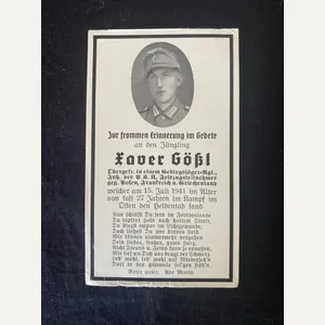(Was £10) WW2 GERMAN DEATH CARD