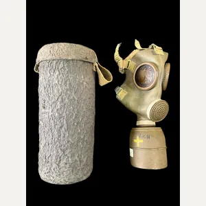 WW2 FRENCH AJAX F2 GAS MASK WITH PAPER CANISTER (GERMAN …