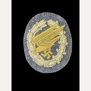 WW2 GERMAN FALLSCHIRMJAGER OFFICERS BULLION PATCH