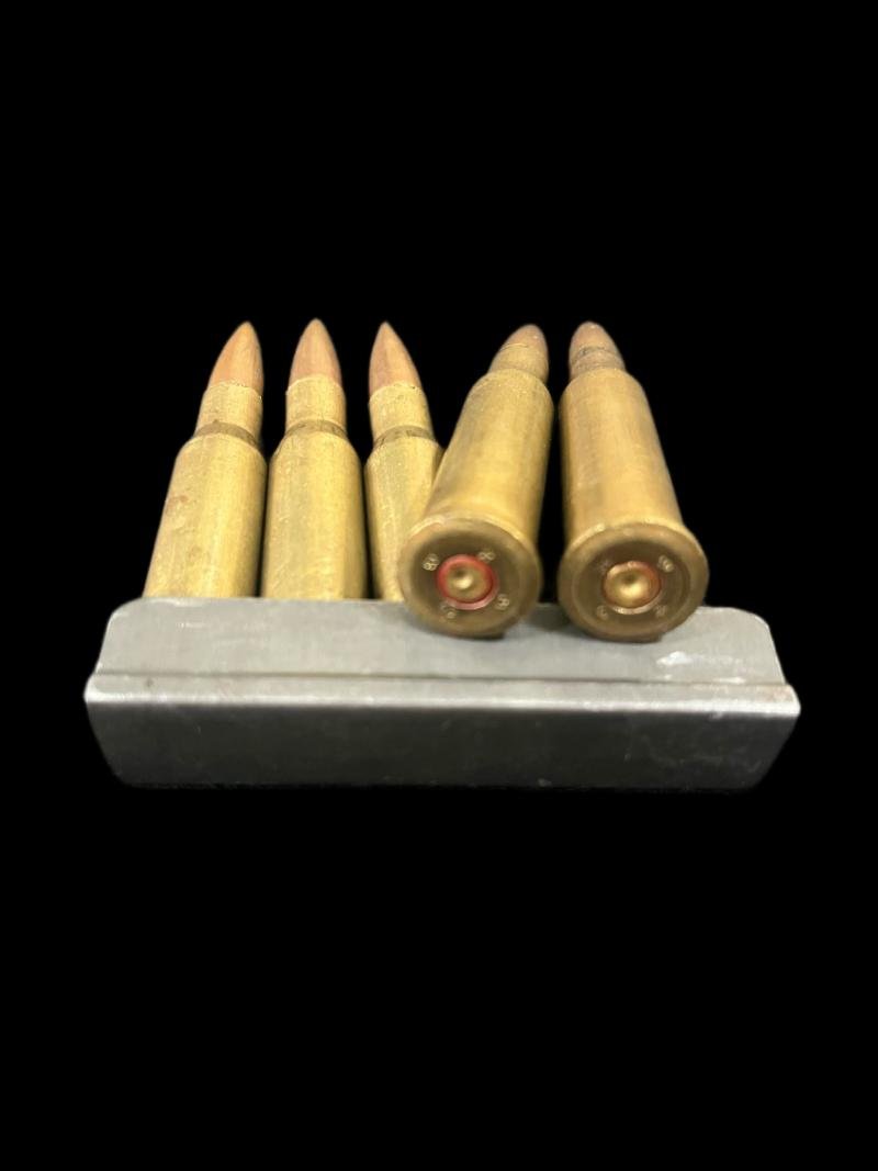 5 X MOSIN NAGANT ROUNDS ON CLIP (INERT) — image 2