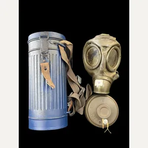GERMAN GM54 GAS MASK WITH FILTER AND TIN