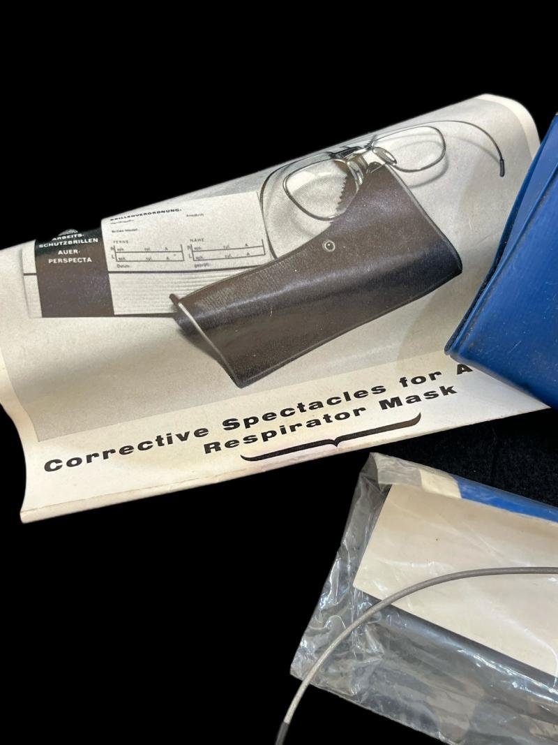 GERMAN AUER GAS MASK SPECTACLES IN CASE — image 3