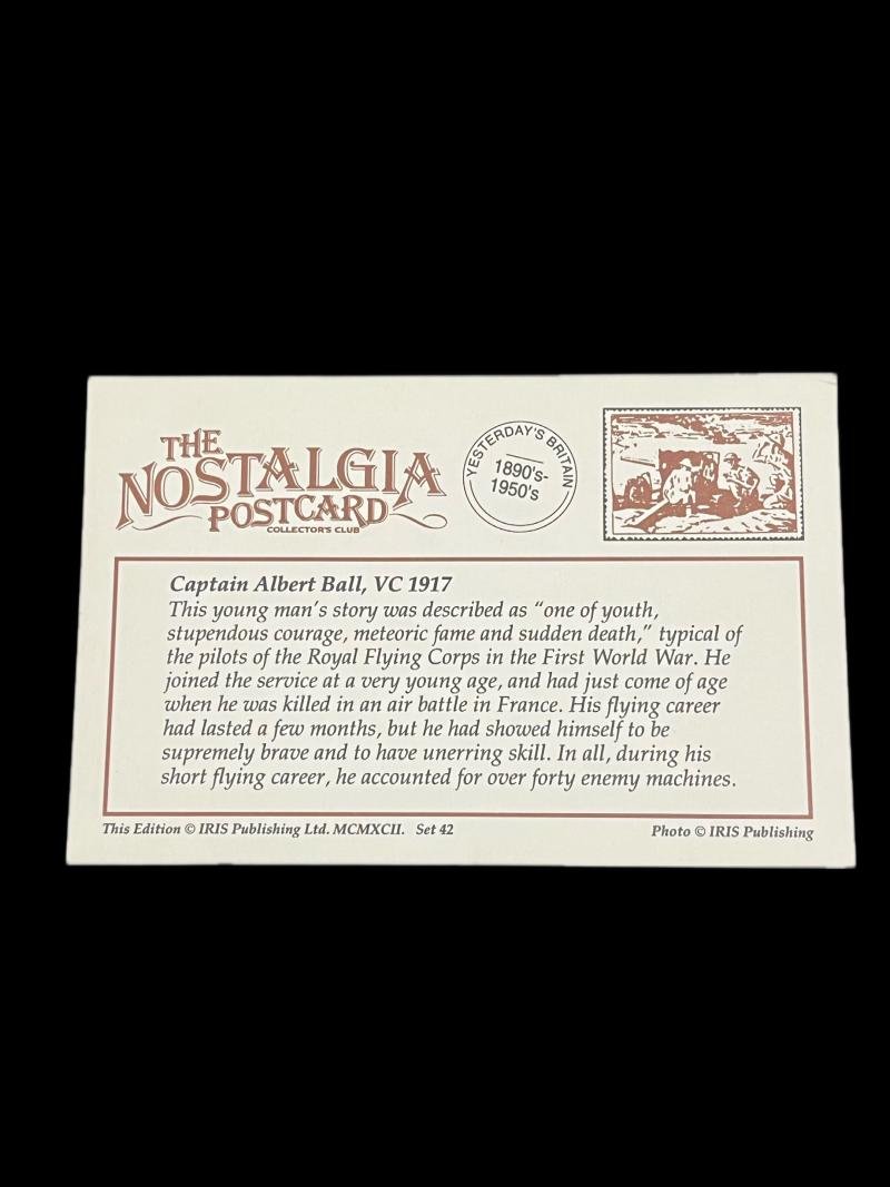 CAPTAIN ALBERT BALL VC 1917 NOSTALGIA POST CARD — image 2