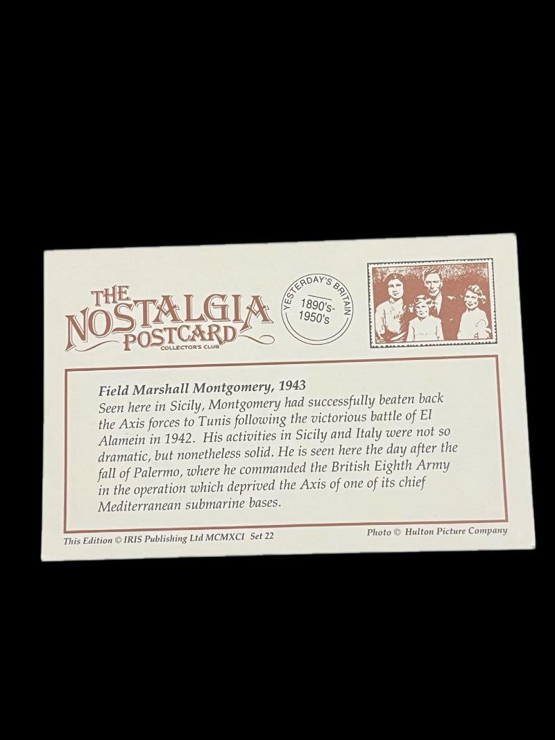 FIELD MARSHALL MONTGOMERY 1943 NOSTALGIA POSTCARD — image 2