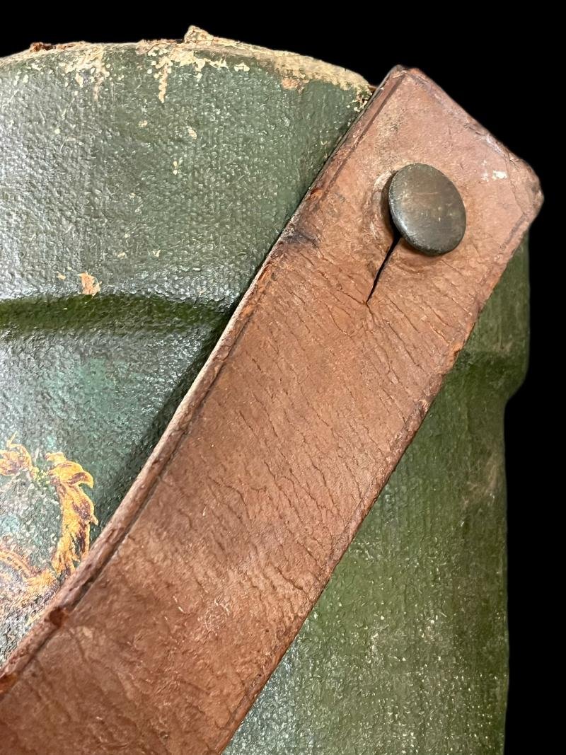 19TH CENTURY BRITISH CORDITE CONTAINER WITH LEATHER STRAP — image 3