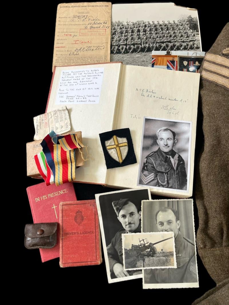 WW2 BRITISH ROYAL ARTILLERY BATTLEDRESS SET WITH PAPERWORK AND PROVINANCE — image 4