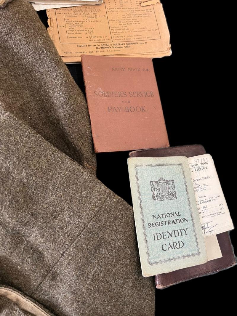 WW2 BRITISH ROYAL ARTILLERY BATTLEDRESS SET WITH PAPERWORK AND PROVINANCE — image 5
