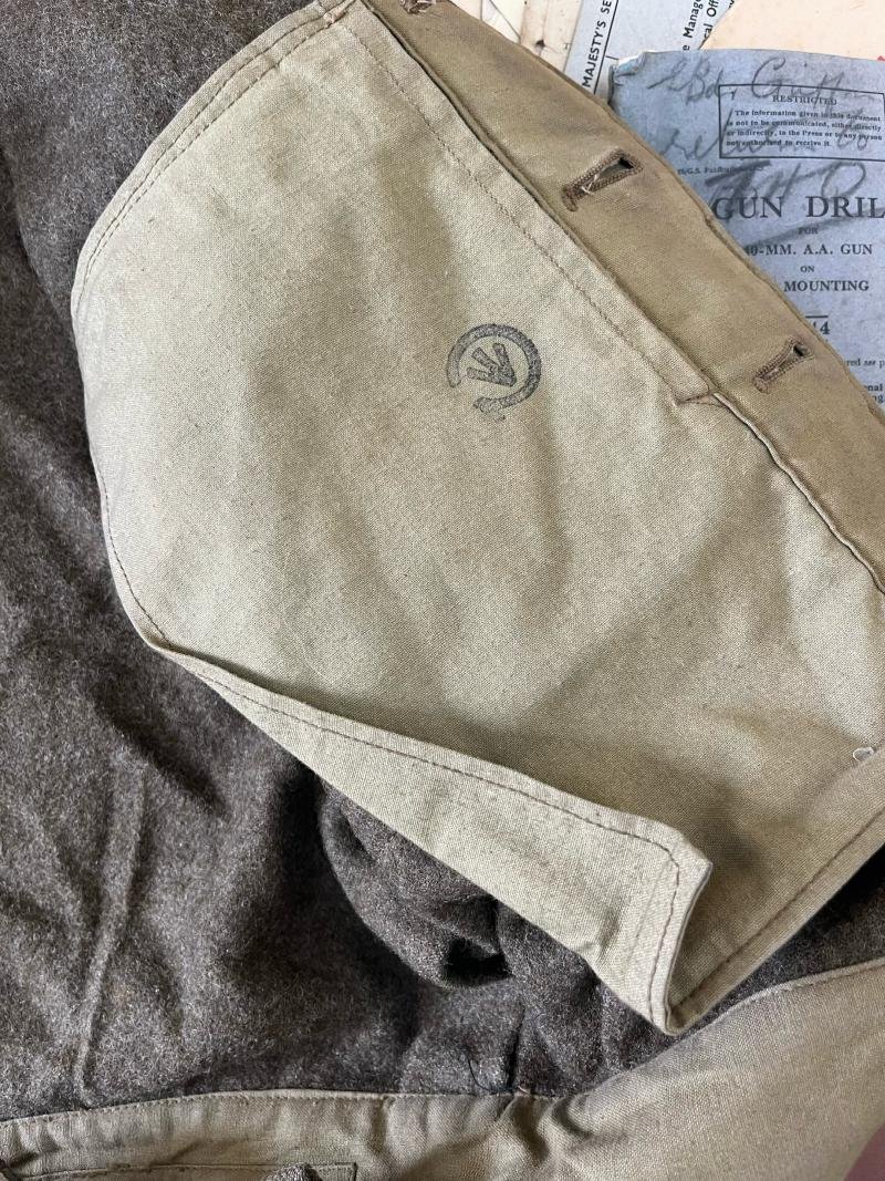 WW2 BRITISH ROYAL ARTILLERY BATTLEDRESS SET WITH PAPERWORK AND PROVINANCE — image 7