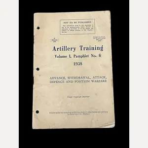ARTILLERY TRAINING VOLUME 1 PAMPHLET NO.6 1938