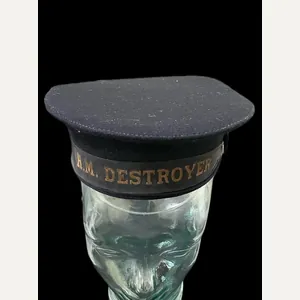 WW2 ROYAL NAVY H.M. DESTROYER OTHER RANKS CAP
