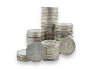 Lot of 81 Pre-WWII German 5 Reichsmark Silver Coins (1934-36)