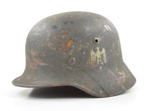 WWII German M35 Reissued Single Decal Heer Helmet & Liner Set (Q62)