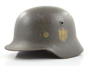 WWII German M40 Heer Single Decal Helmet & Liner Set (ET64)