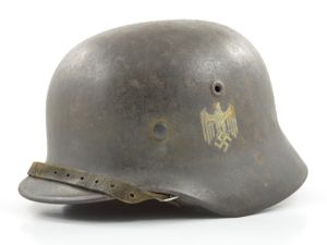 WWII German M40 Single Decal Heer Helmet & Liner Set (EF66)