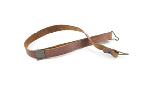 WWII Leather Liner Strap With Flat Green Steel Buckle