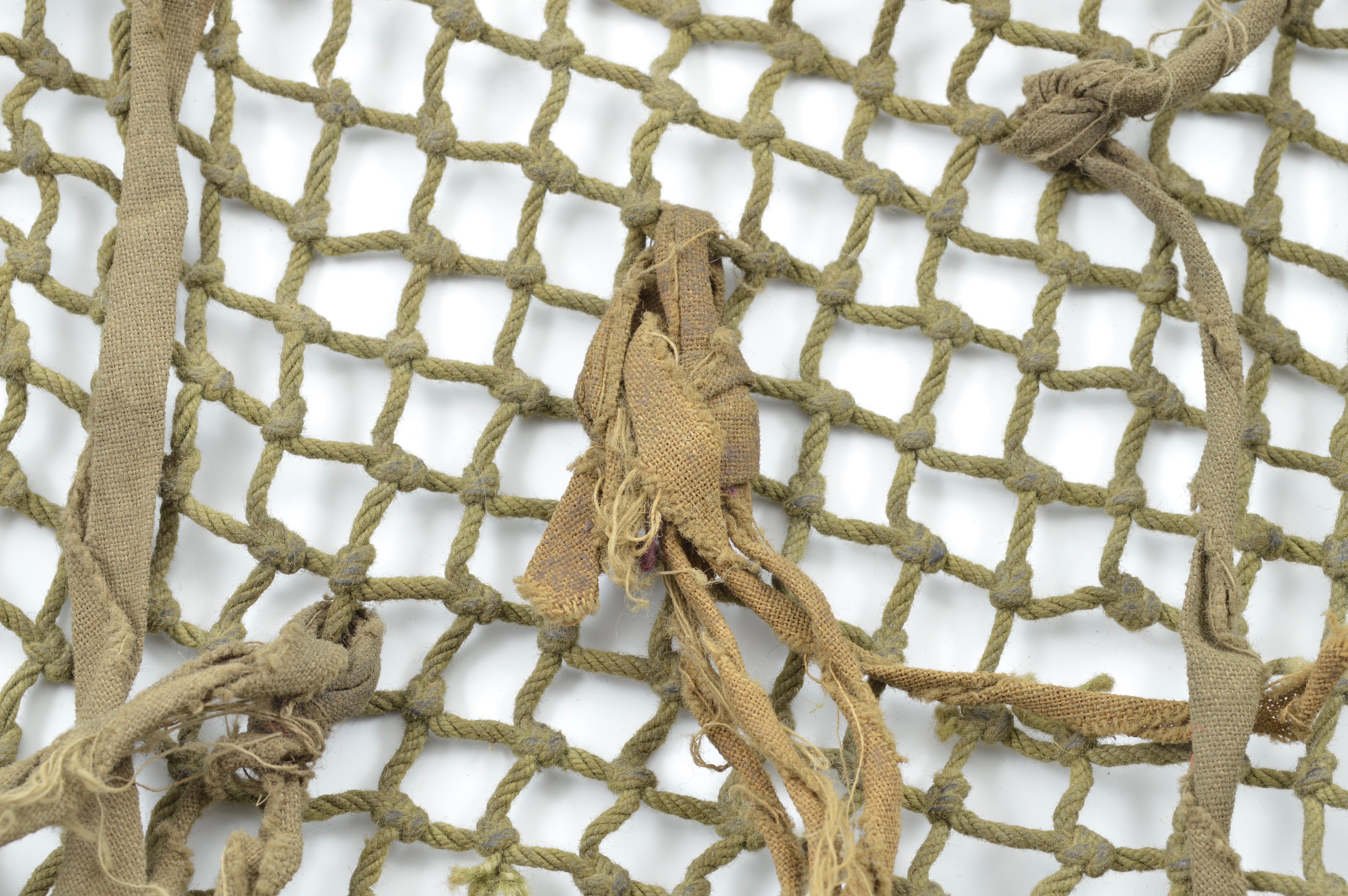 Mid-WWII Canadian Two-Tone Camouflage Helmet Net With Original Scrim — image 4