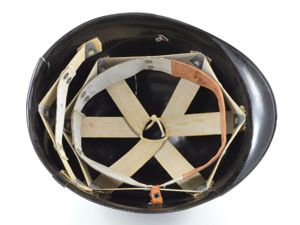 Early-WWII MSA/Hoover M1 Helmet Liner, Complete Rayon Suspension (Rare)