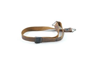 WWII Leather Liner Strap With Black Brass Buckle