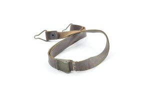 WWII Leather Liner Strap With Green Steel Buckle