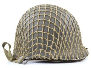 WWII Camouflaged Fixed Loop M1 Helmet & Rayon Westinghouse Liner …