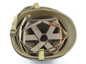 WWII Fixed Loop M1 Helmet & Rayon Hawley Liner Set