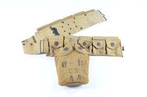 WWI Cartridge Belt, Canteen, & Cover (1918)
