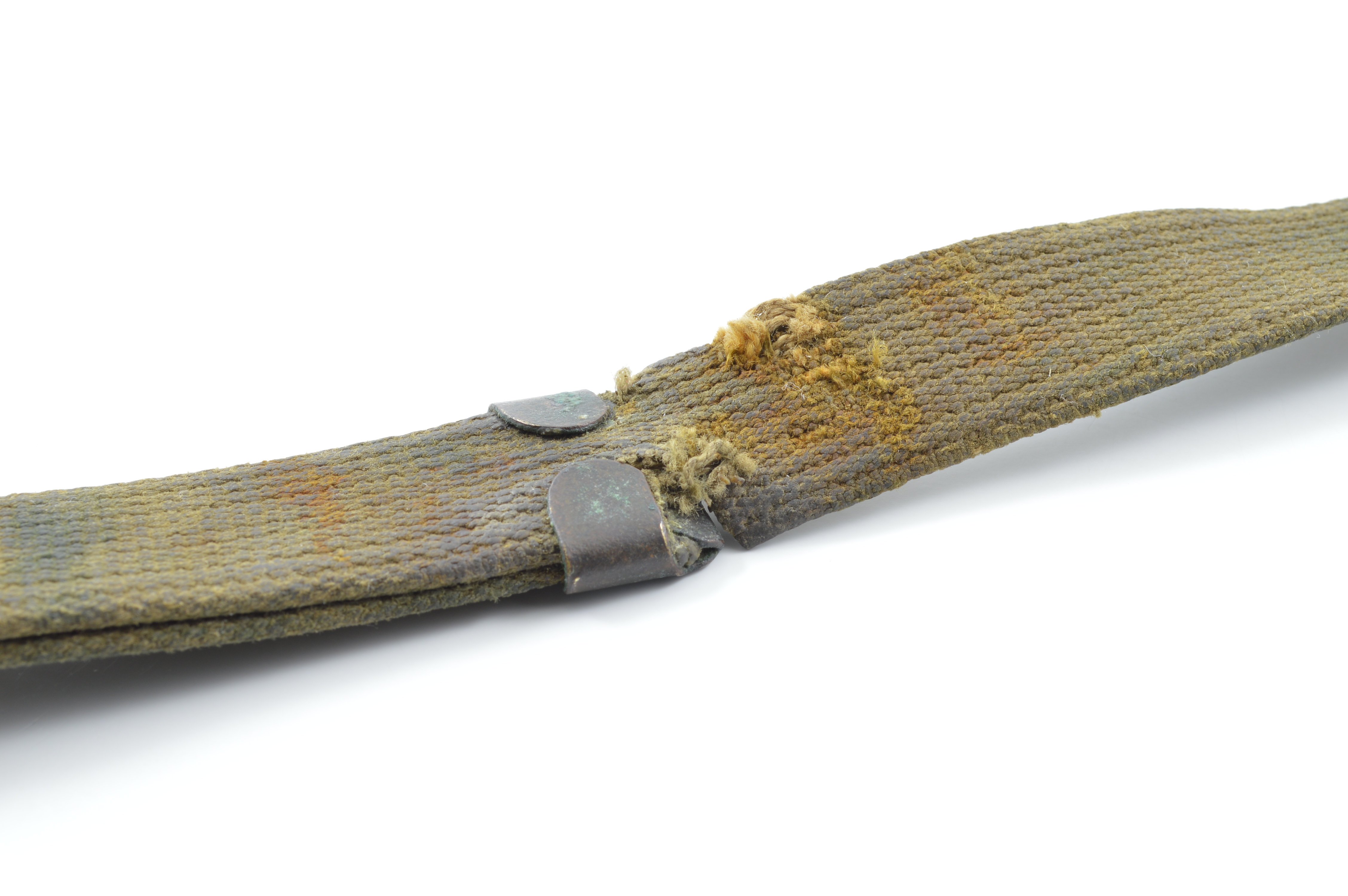 Early-WWII Web Helmet Chinstraps OD#3 (Khaki) (Blemished) — image 5