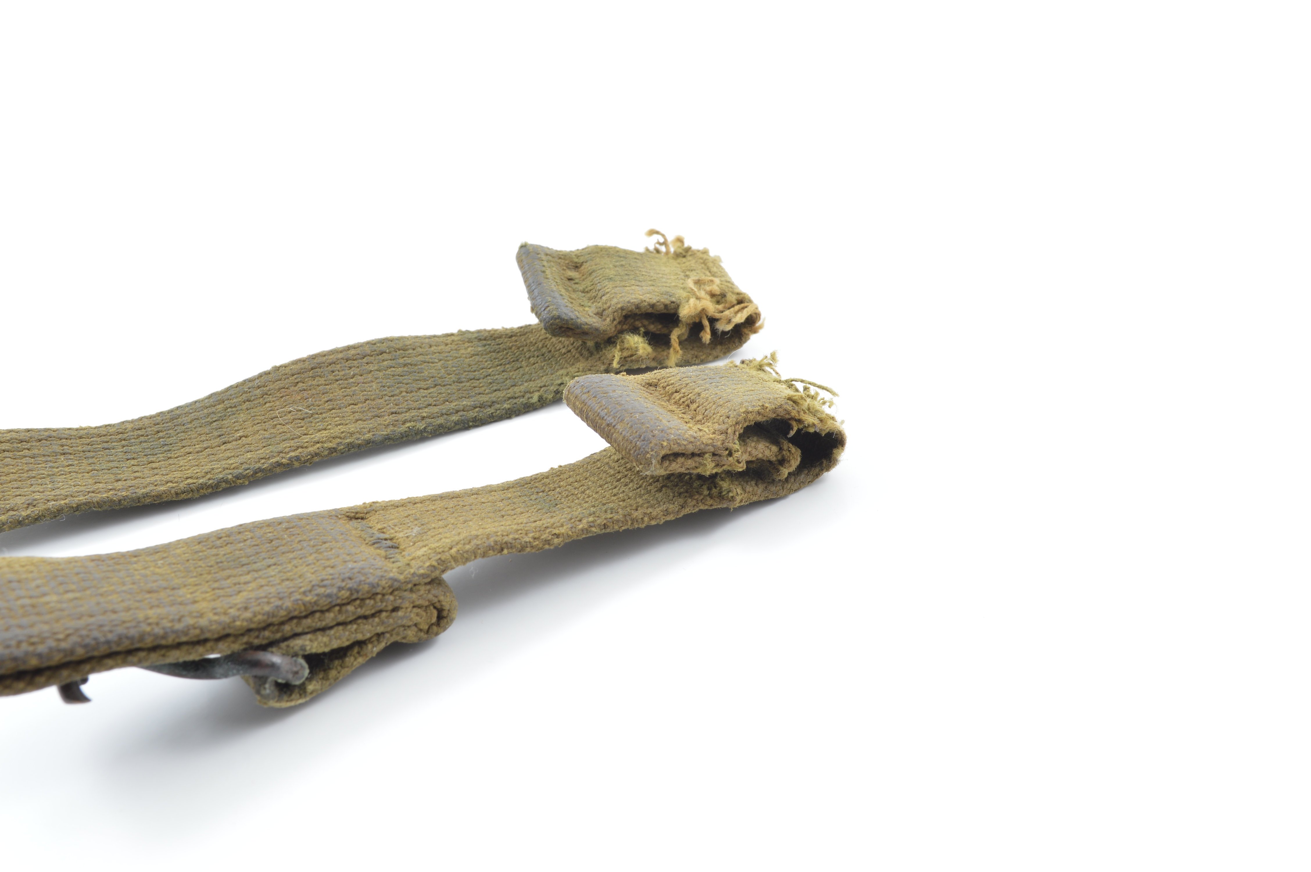 Early-WWII Web Helmet Chinstraps OD#3 (Khaki) (Blemished) — image 6