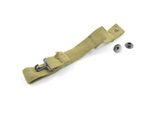 Mid-WWII Web M1-C Paratrooper Helmet Chinstrap OD#3 Khaki (J-Hook Side …