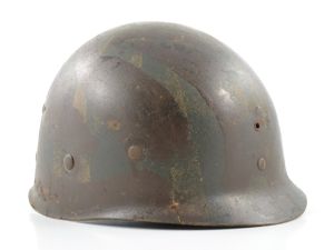 WWII Westinghouse M1 Helmet Liner (Field-Applied Camouflage)