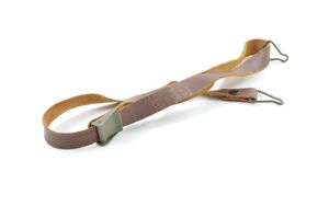 WWII Leather Liner Strap With Green Steel Buckle