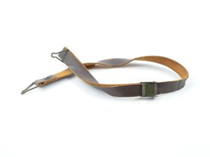 WWII Leather Liner Strap With Green Steel Buckle