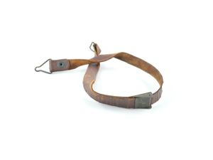 WWII Leather Liner Strap With Flat Green Steel Buckle