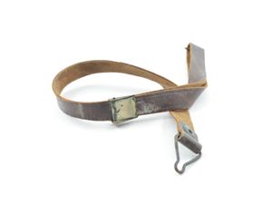 WWII Leather Liner Strap With Black Brass Buckle