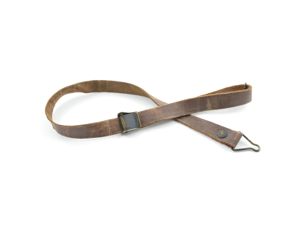 WWII Leather Liner Strap With Black Brass Buckle