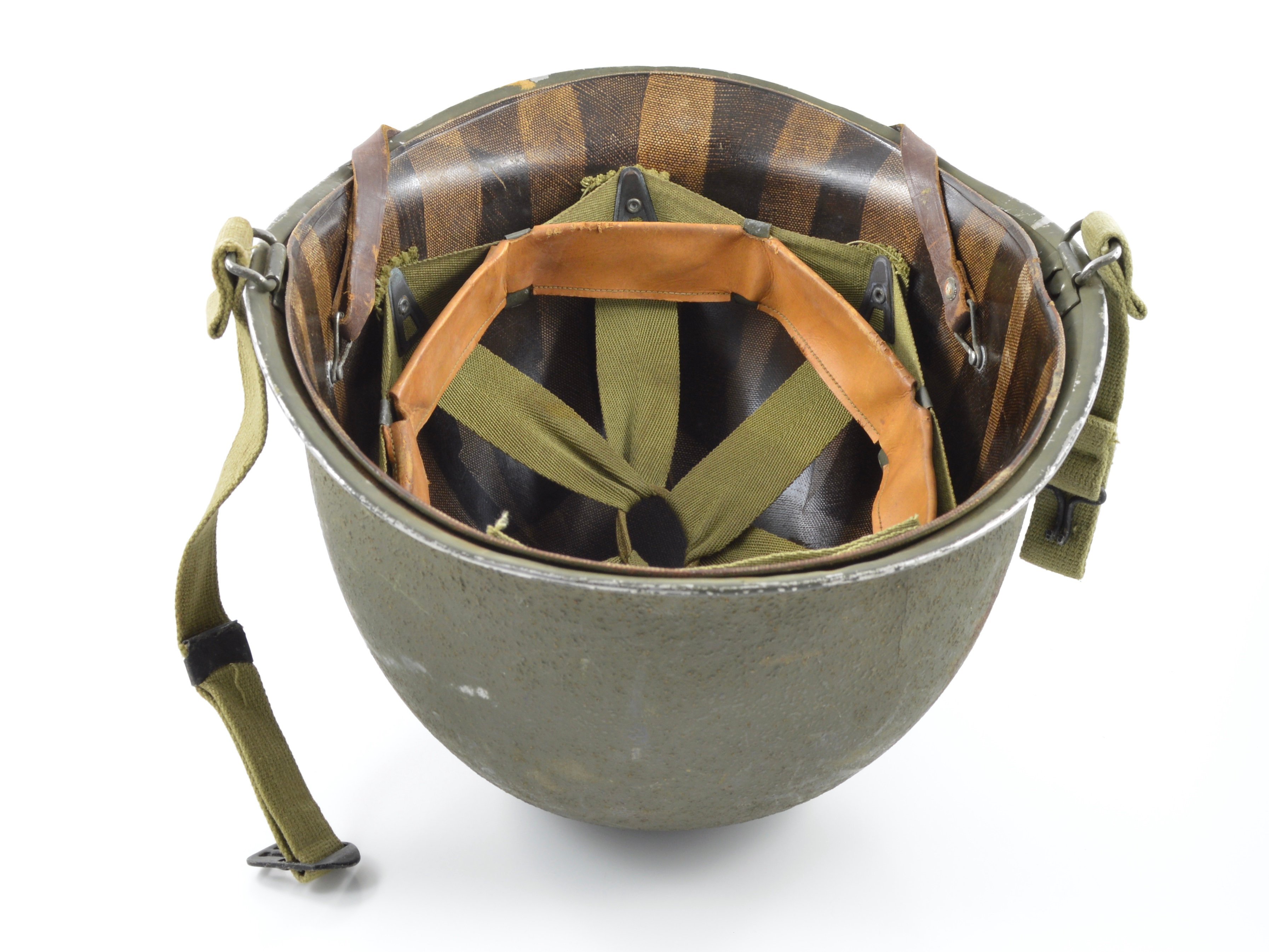 Mid-WWII Swivel Loop Helmet & Westinghouse Liner (Complete Set) — image 6