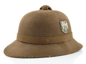 WWII German Deutsches Afrikakorps DAK Heer Double Decal Pith Helmet