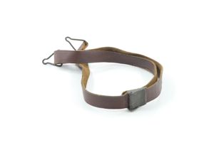 WWII Leather Liner Strap With Flat Green Steel Buckle