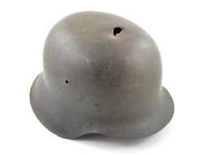 WWII German M42 KIA Battle Damaged Helmet & Liner Set