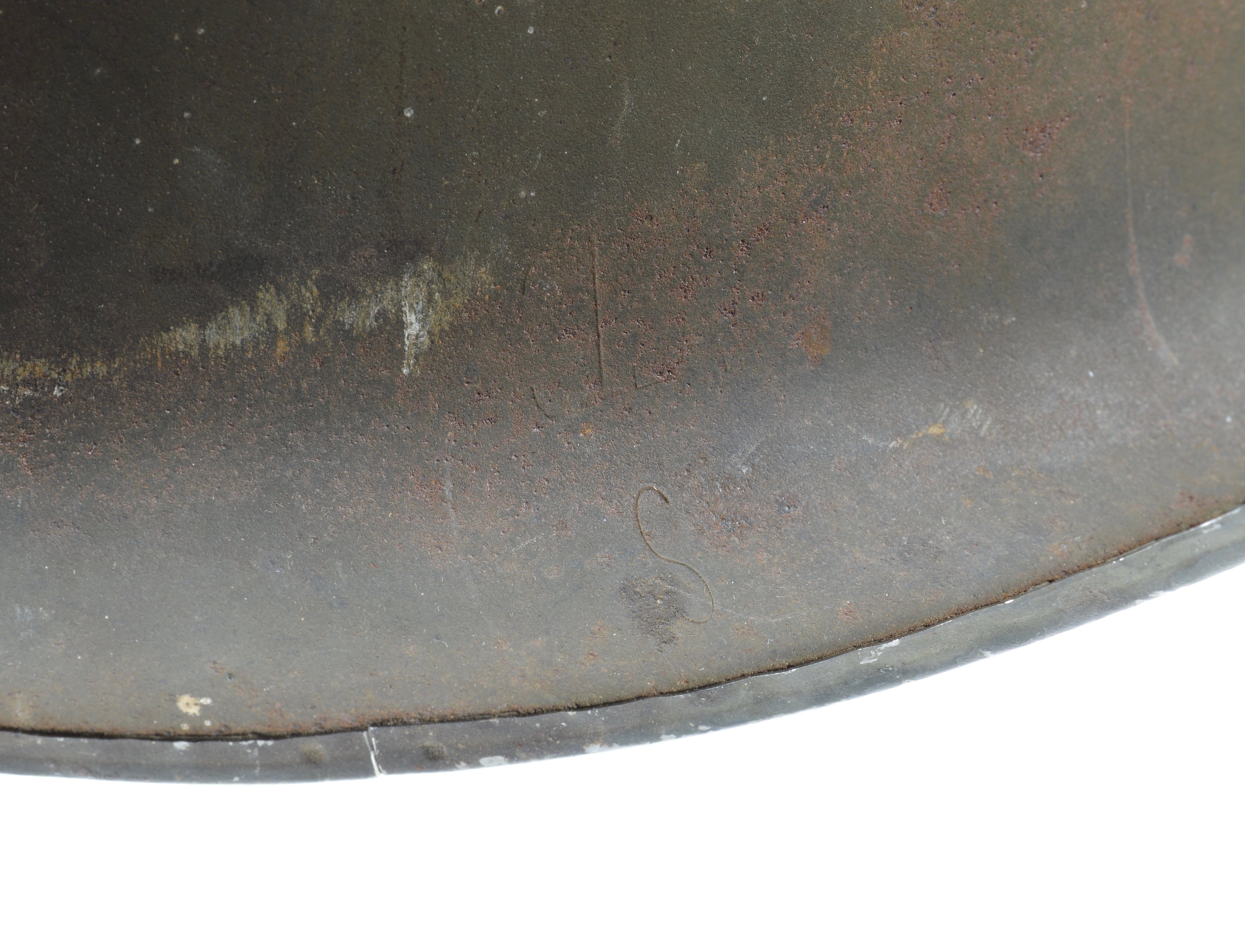 WWII Navy Painted Swivel Loop Schlueter 'Commanding Officer' Helmet Shell (1944) — image 4