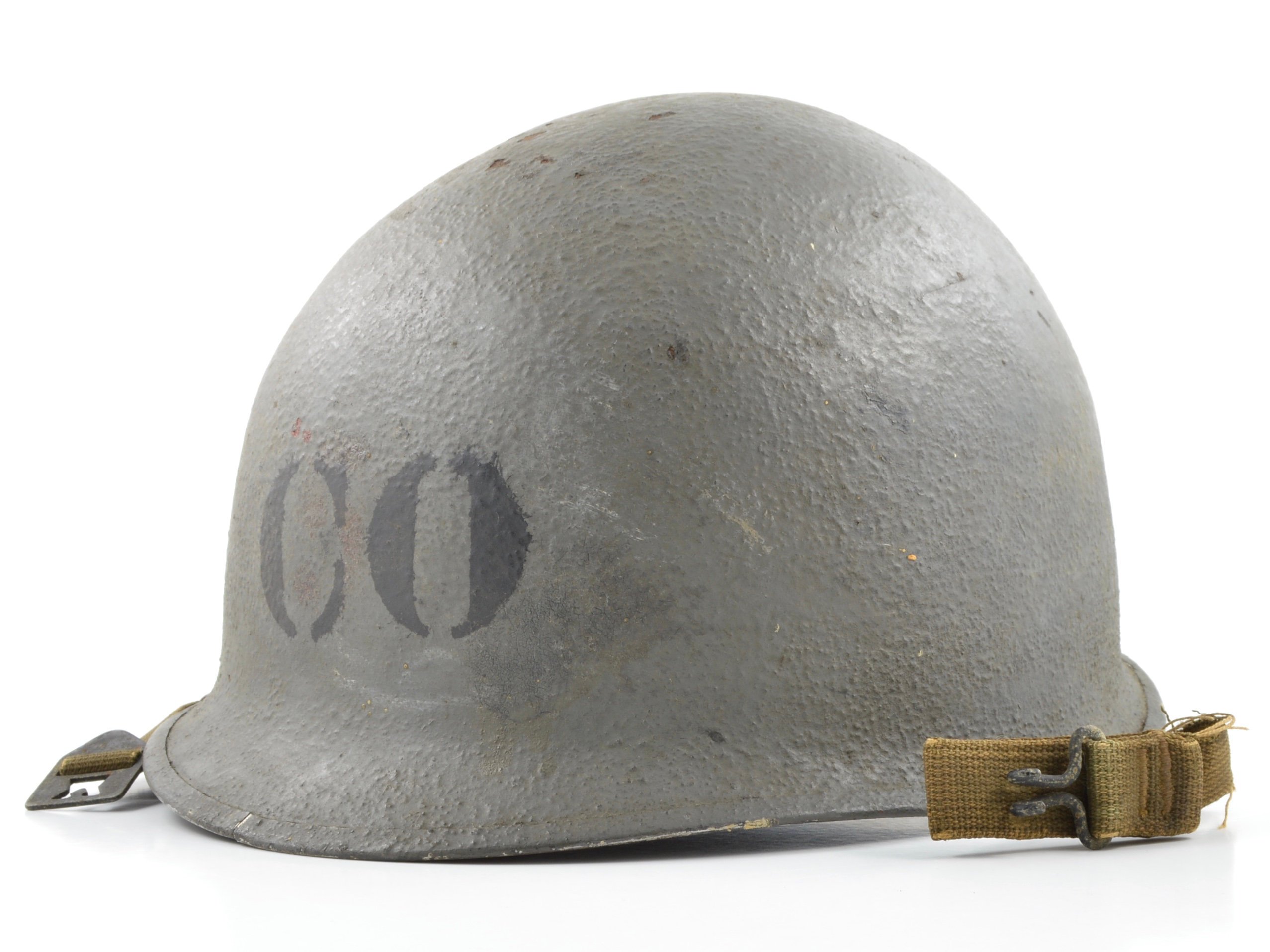 WWII Navy Painted Swivel Loop Schlueter 'Commanding Officer' Helmet Shell (1944) — image 8