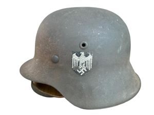 WH (Heer) M42 Single Decal Combat Helmet - Nice Used Condition