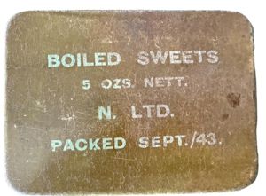 British Boiled Sweets Ration Tin 1943 - Nice Used Condition