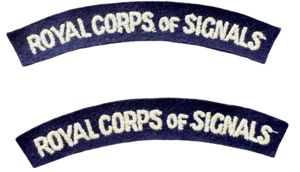 Pair Off British Royal Corps of Signals Embroided Shoulder Titles …