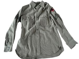 U.S. Olive Drab Flannel Shirt Sized 15 1/2 - 33 …