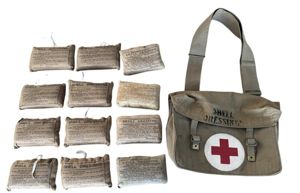 British (Airborne) Shell Dressing Bag 1943 Complete With Contents - …