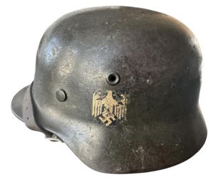WH (Heer) M40 Single Decal Combat Helmet - Nice Used Condition