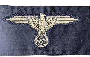 'SS' (ie. 'Waffen-SS') EM/NCO-type arm-eagle in 'BeVo'-woven-pattern - Unissued Condition