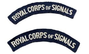 Pair Off British Royal Corps of Signals Embroided Shoulder Titles …